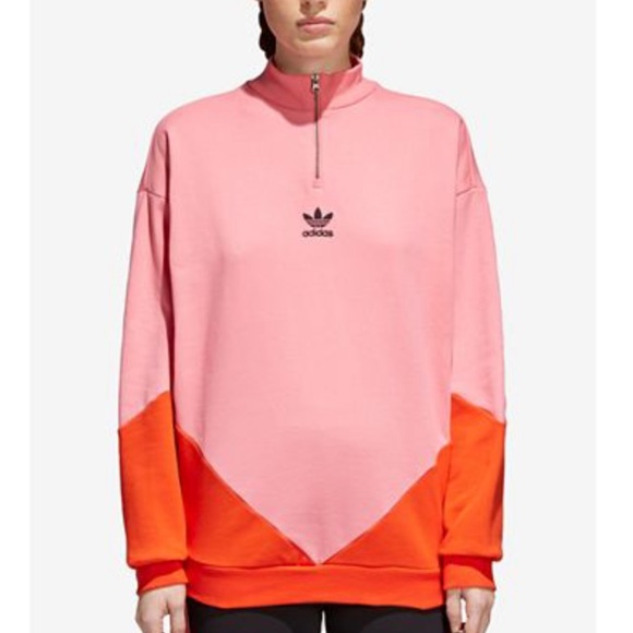 adidas pink and orange sweater